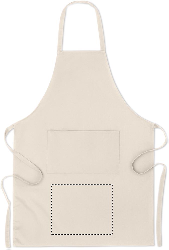 Organic cotton apron 200 gr/m² below pocket e 13