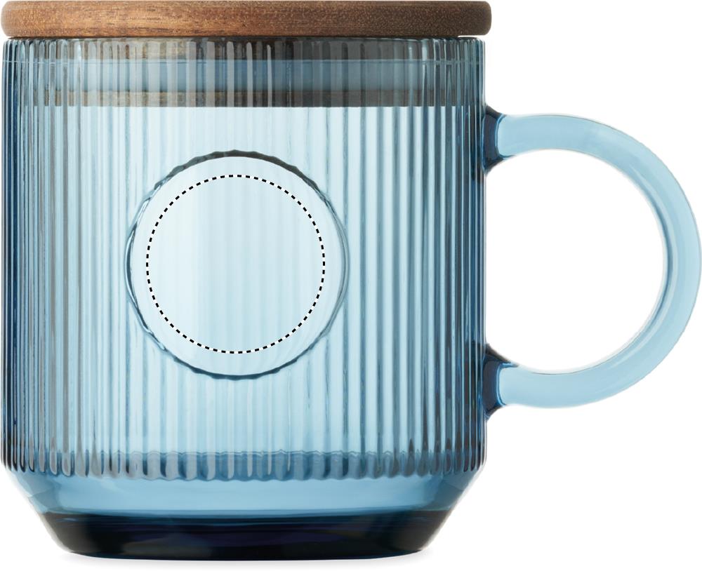 Ribbed glass mug 300ml right handed 23