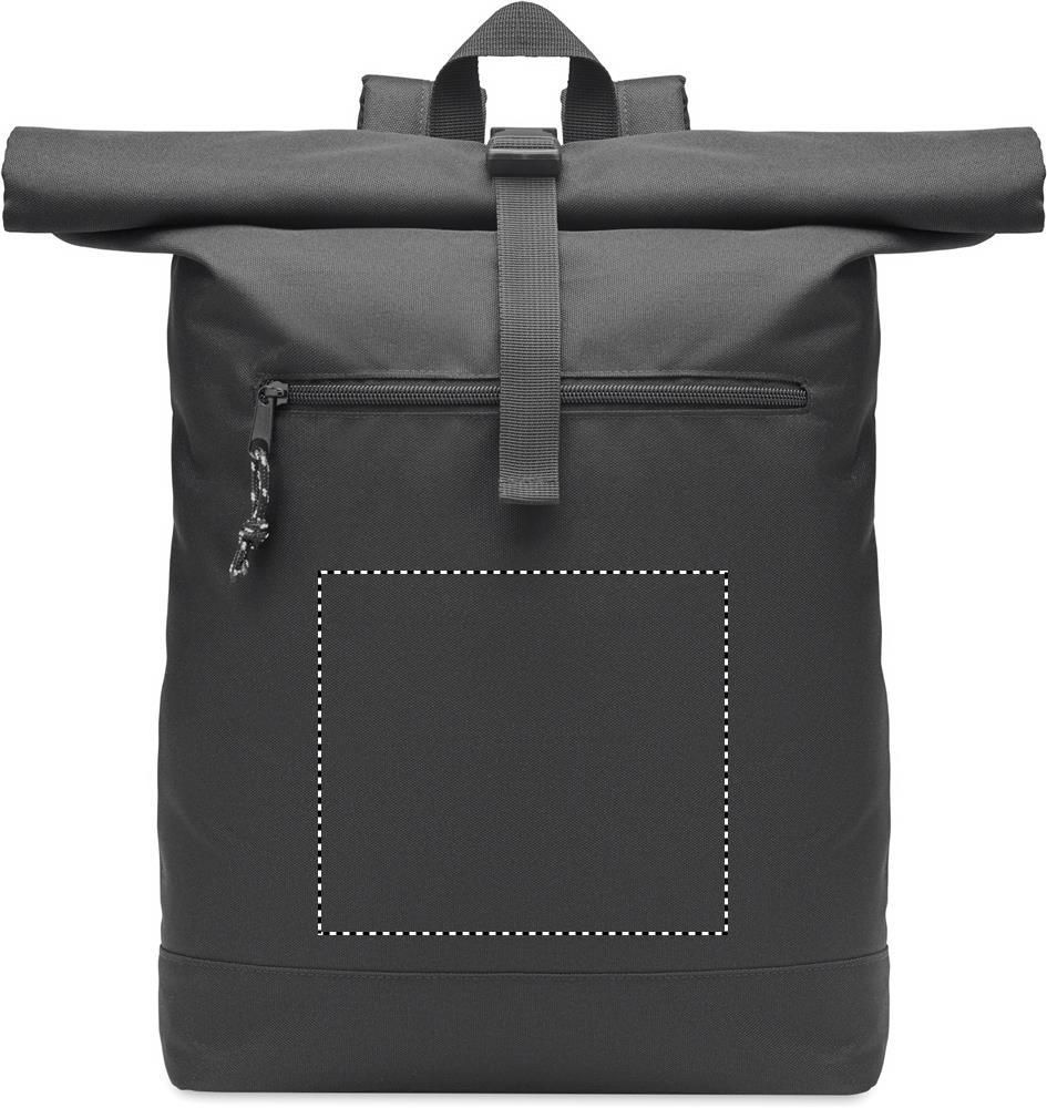 Zaino rolltop in RPET 600D front pocket 03