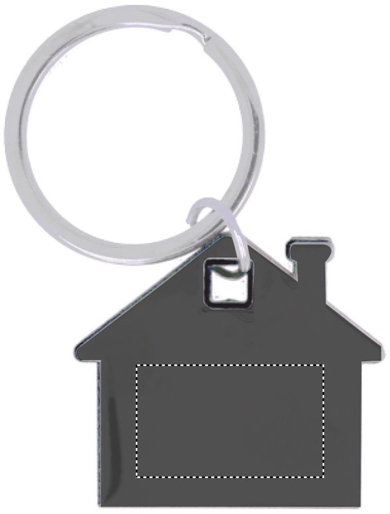 House shape plastic key ring front 03
