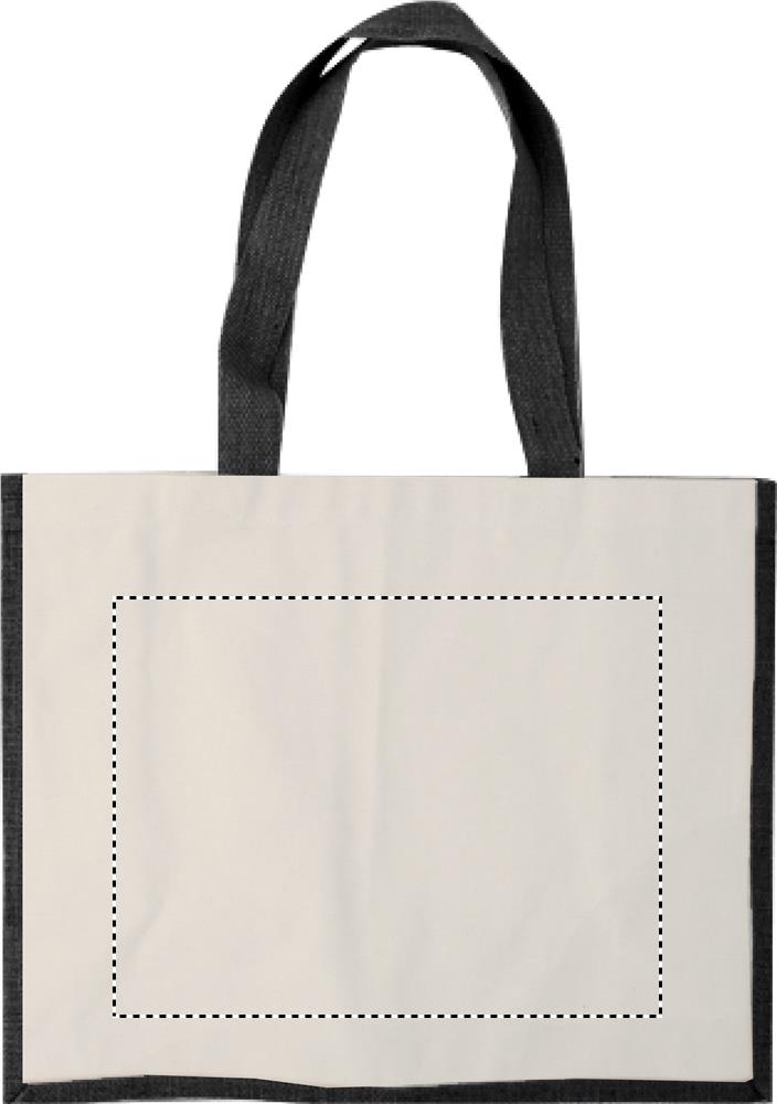 Jute and canvas shopping bag front 03
