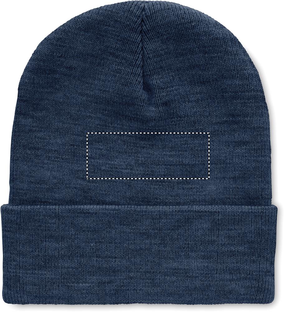 Beanie in RPET with cuff front top 04