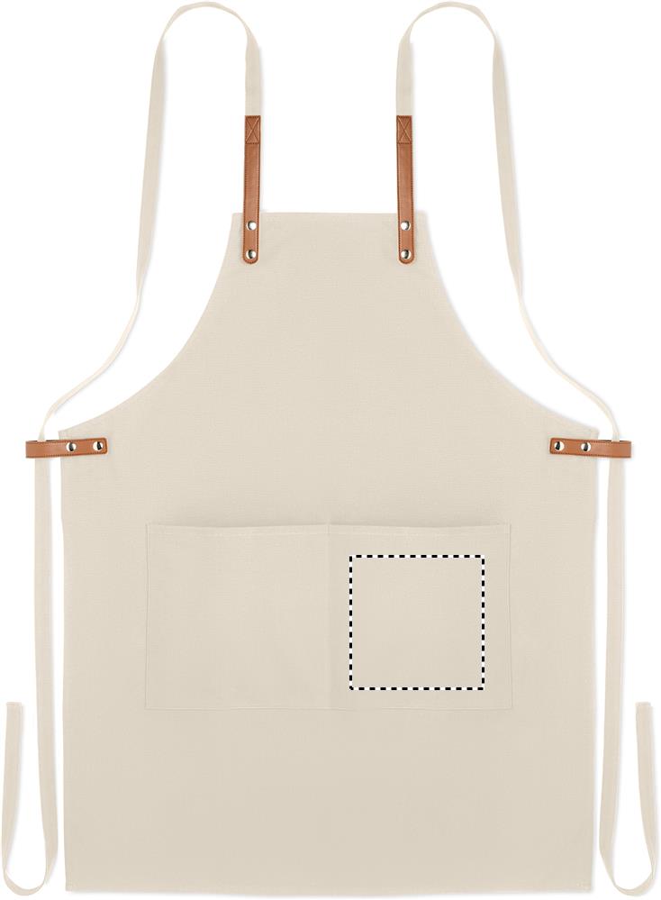 Organic cotton apron 340 gr/m² front pocket left 13