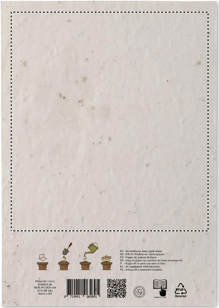 A5 wildflower seed paper sheet side 2 06