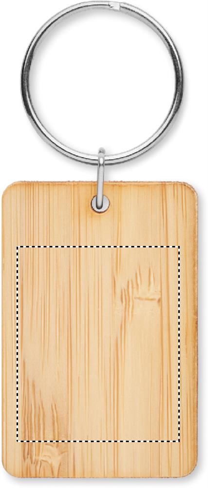 Rectangular bamboo key ring side 1 40