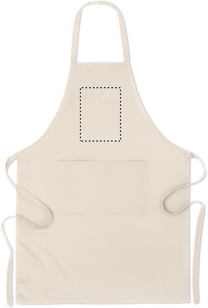 Organic cotton apron 200 gr/m² front above pocket 13