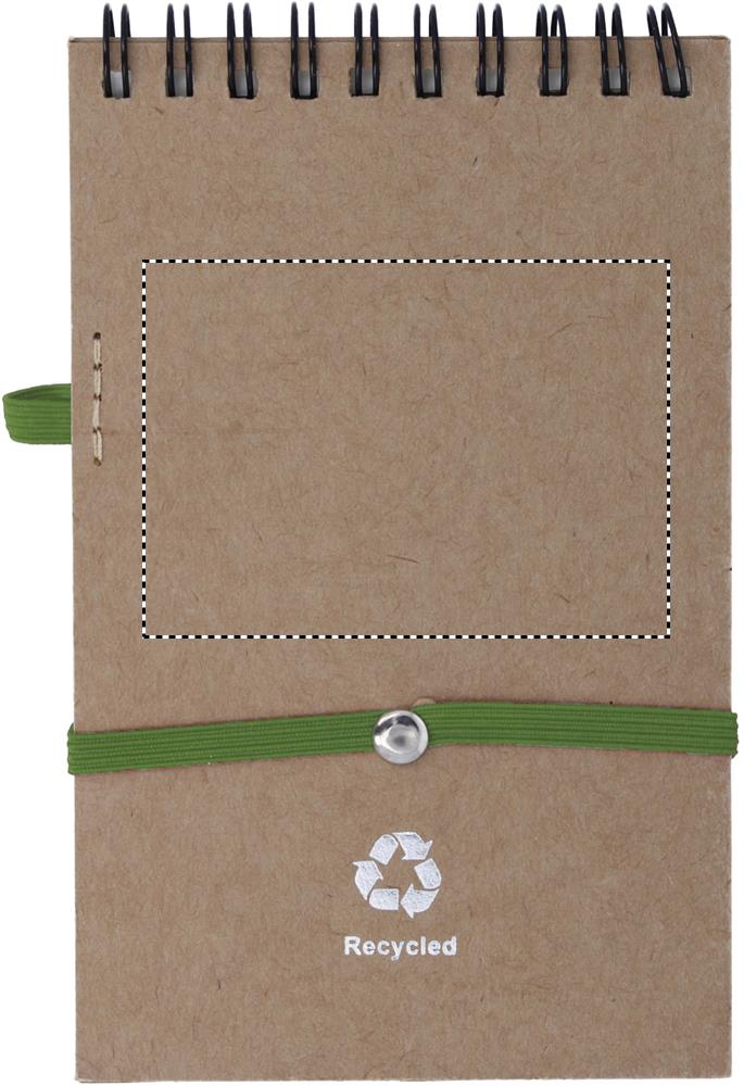 A6 recycled notepad with pen back 48