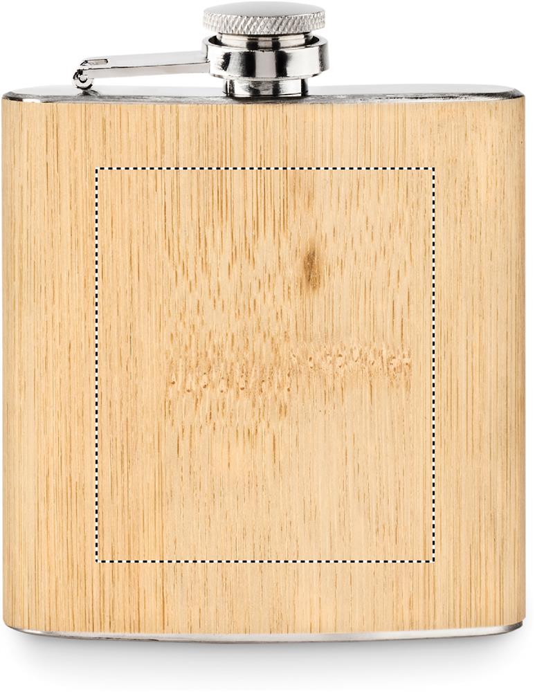Bamboo slim hip flask 170ml front 13