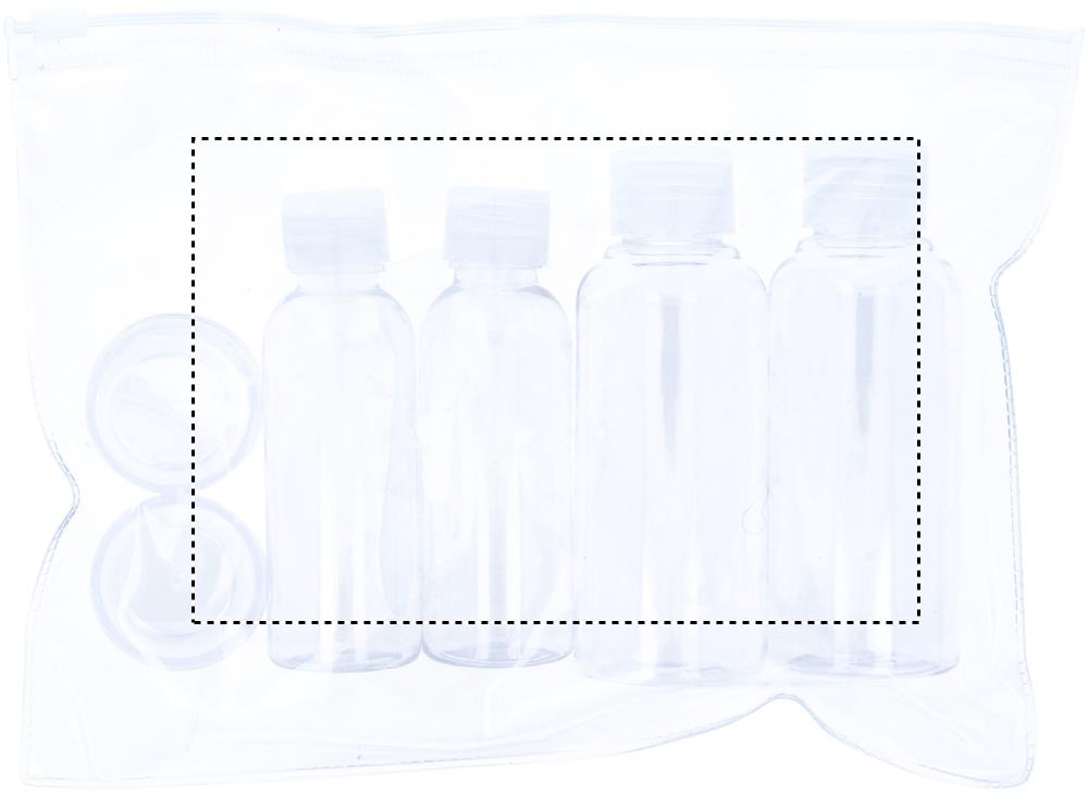 Set di 6 bottiglie da viaggio in plastica da 100 ml con 2 piccoli