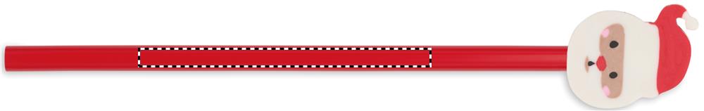 Christmas pencil with eraser barrel front 05