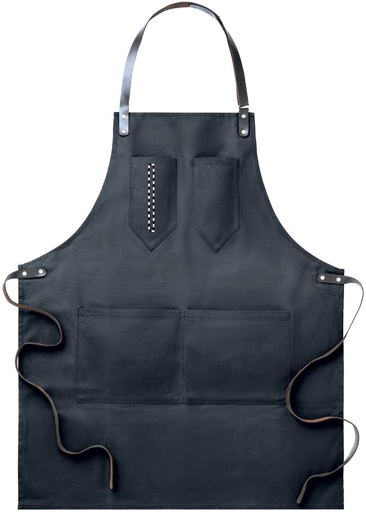 Apron in leather pocket right 03