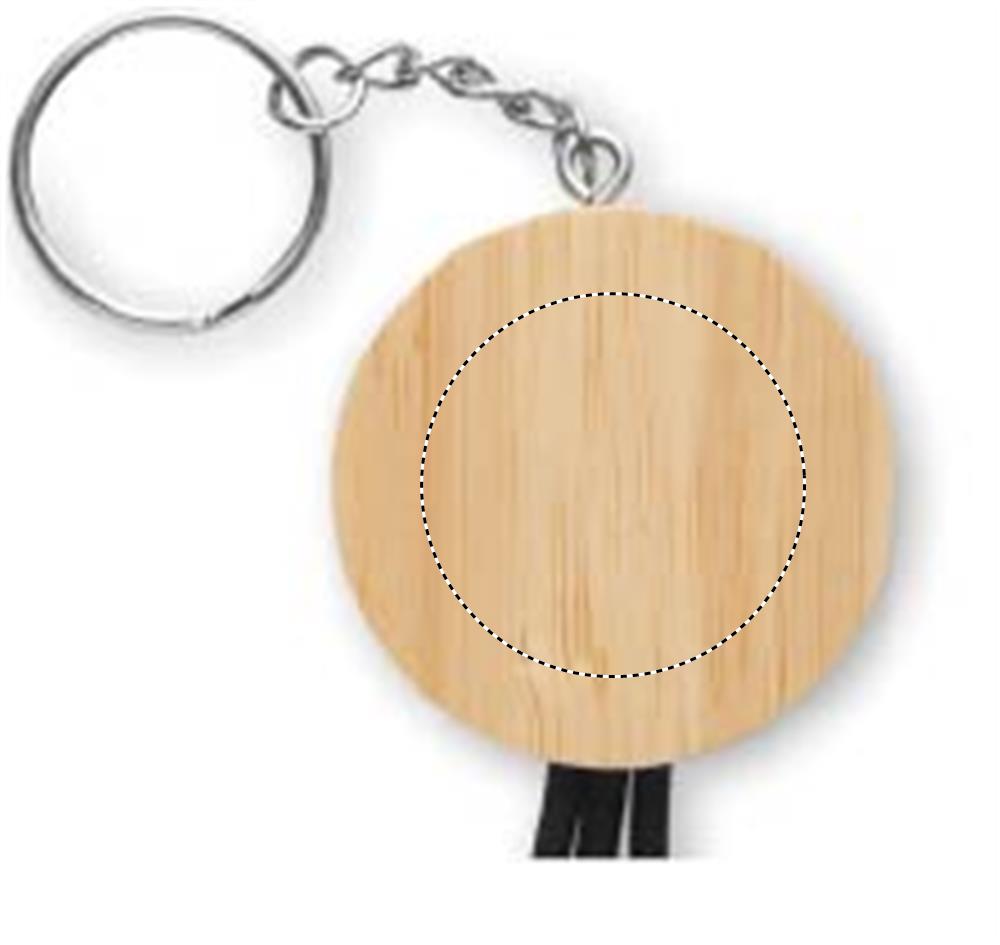 Key ring with 4 in 1 60W cable bamboo part back 03