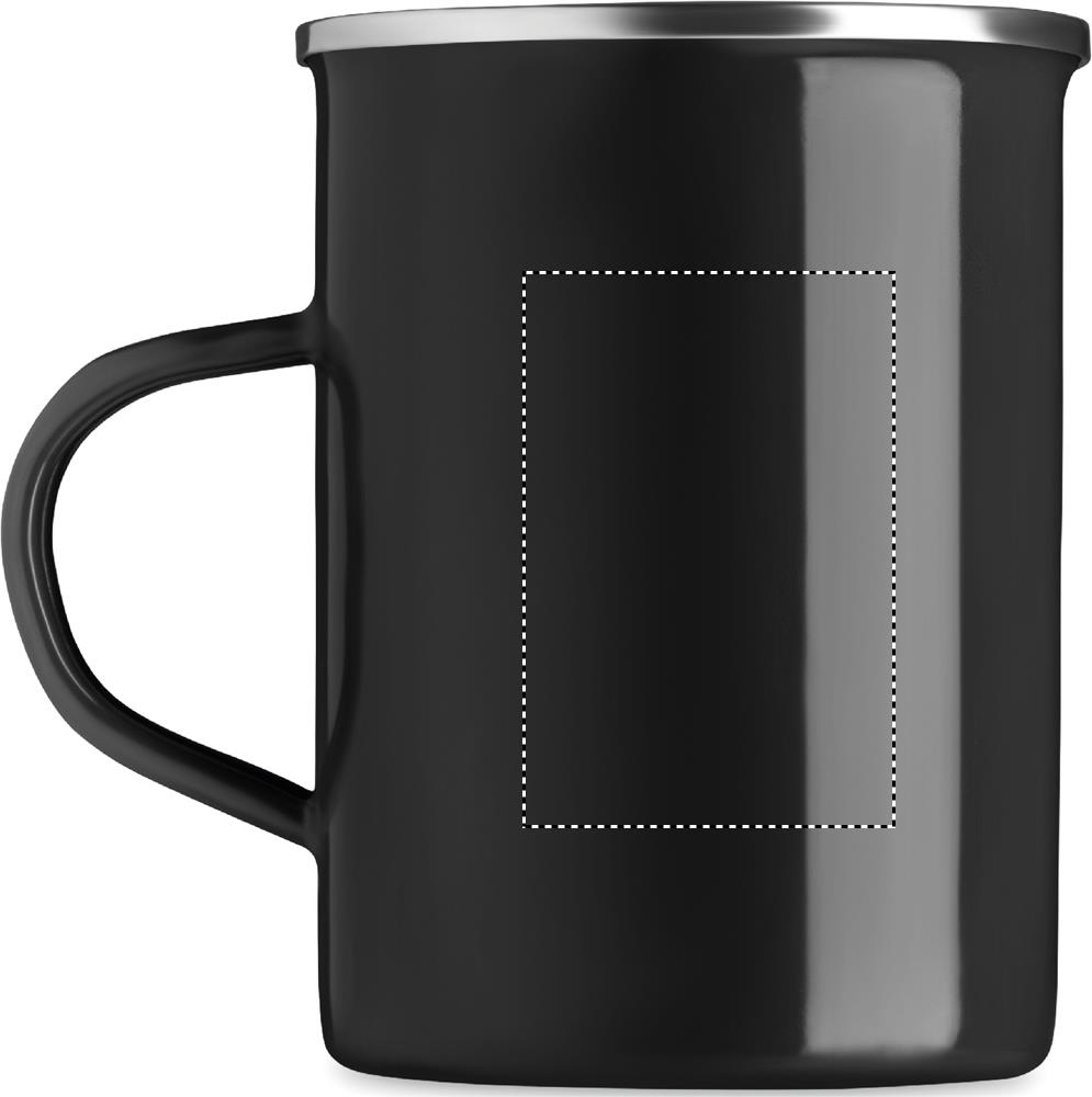 Metal mug with enamel layer left handed 03