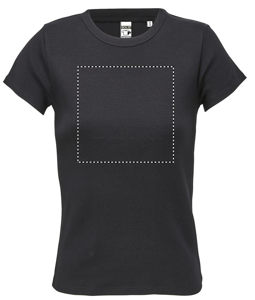 SARA WOMEN'S RIBBED T-SHIRT front db