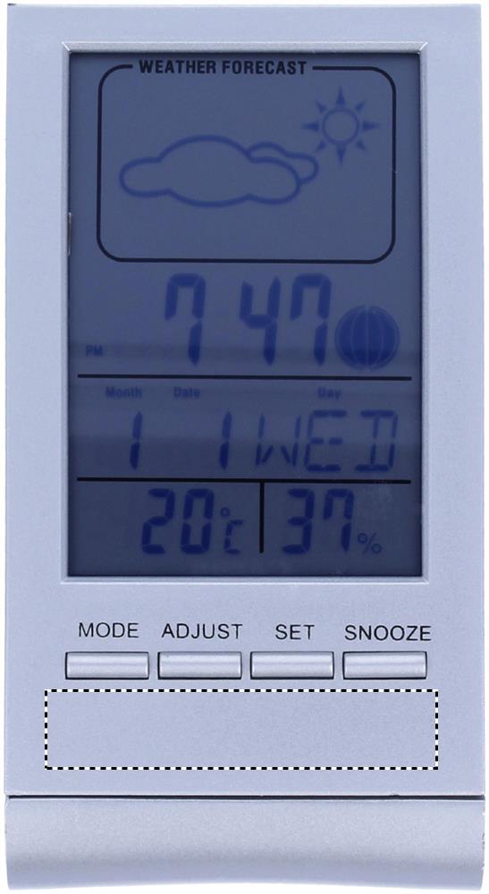 Weather station with blue LCD below display 14