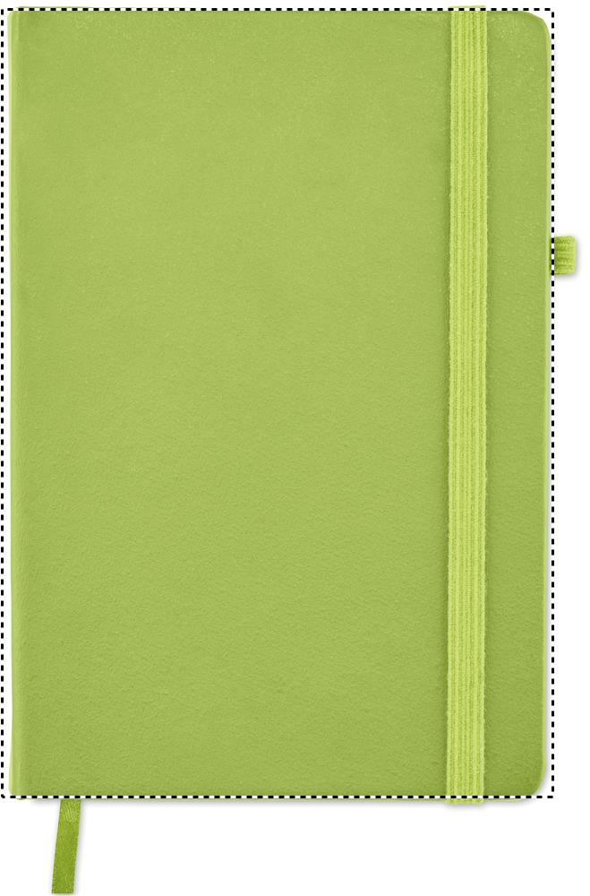 Recycled PU A5 lined notebook front pd 48
