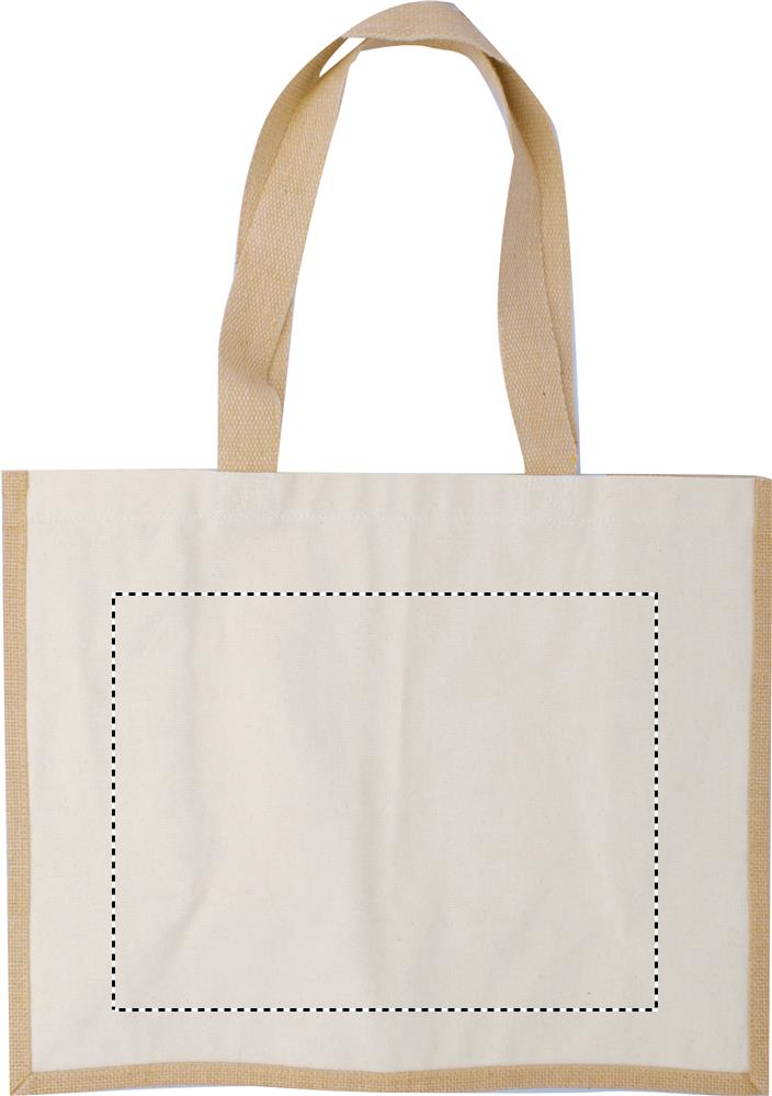Jute and canvas shopping bag front 13