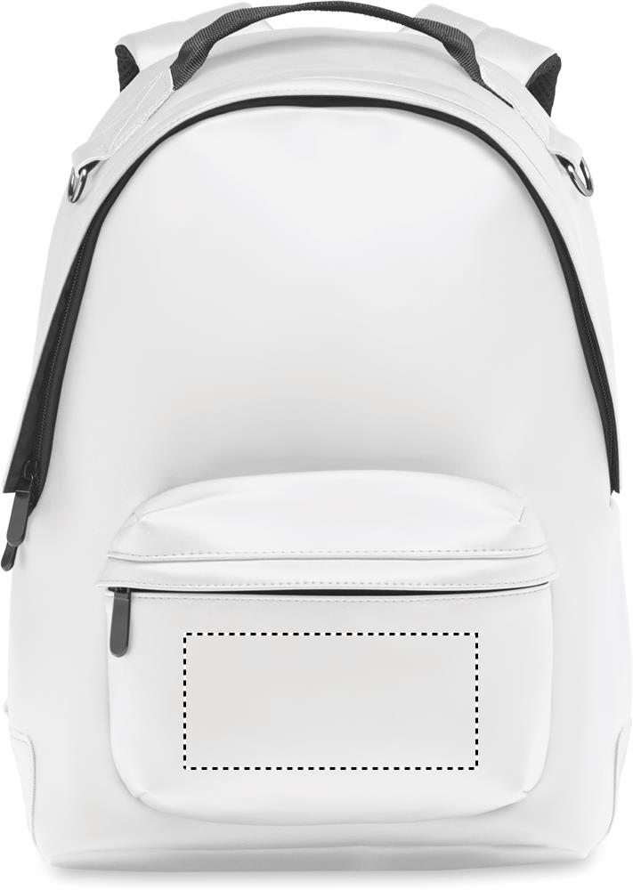 Laptop 15" soft PU backpack front pocket 06