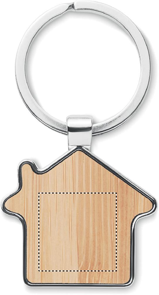 House key ring metal bamboo front 40