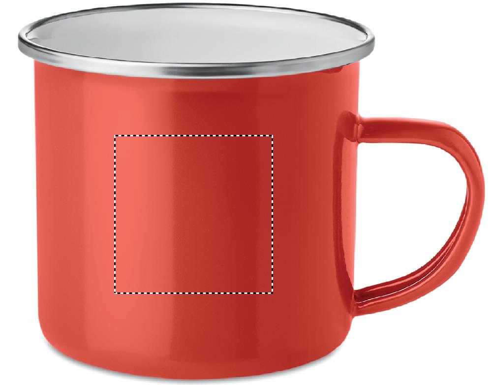 Metal mug with enamel layer right handed 05