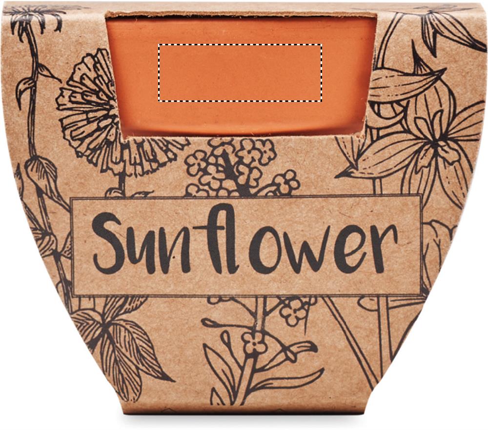 Terracotta pot 'sunflower' pot side 1 40