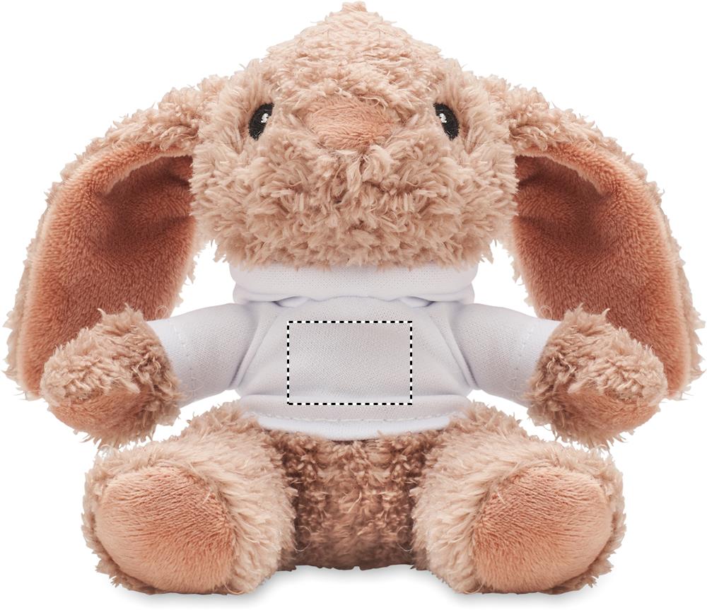 Bunny plush wearing a hoodie front 06