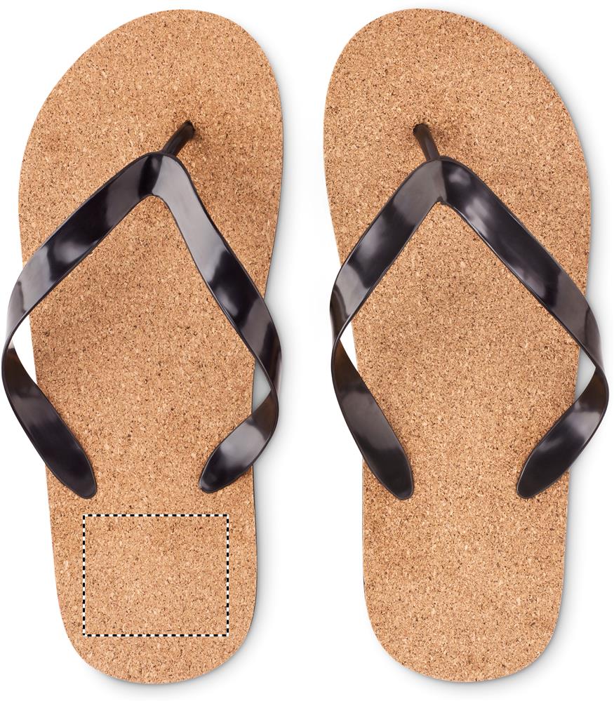 Cork beach slippers L left heel 03