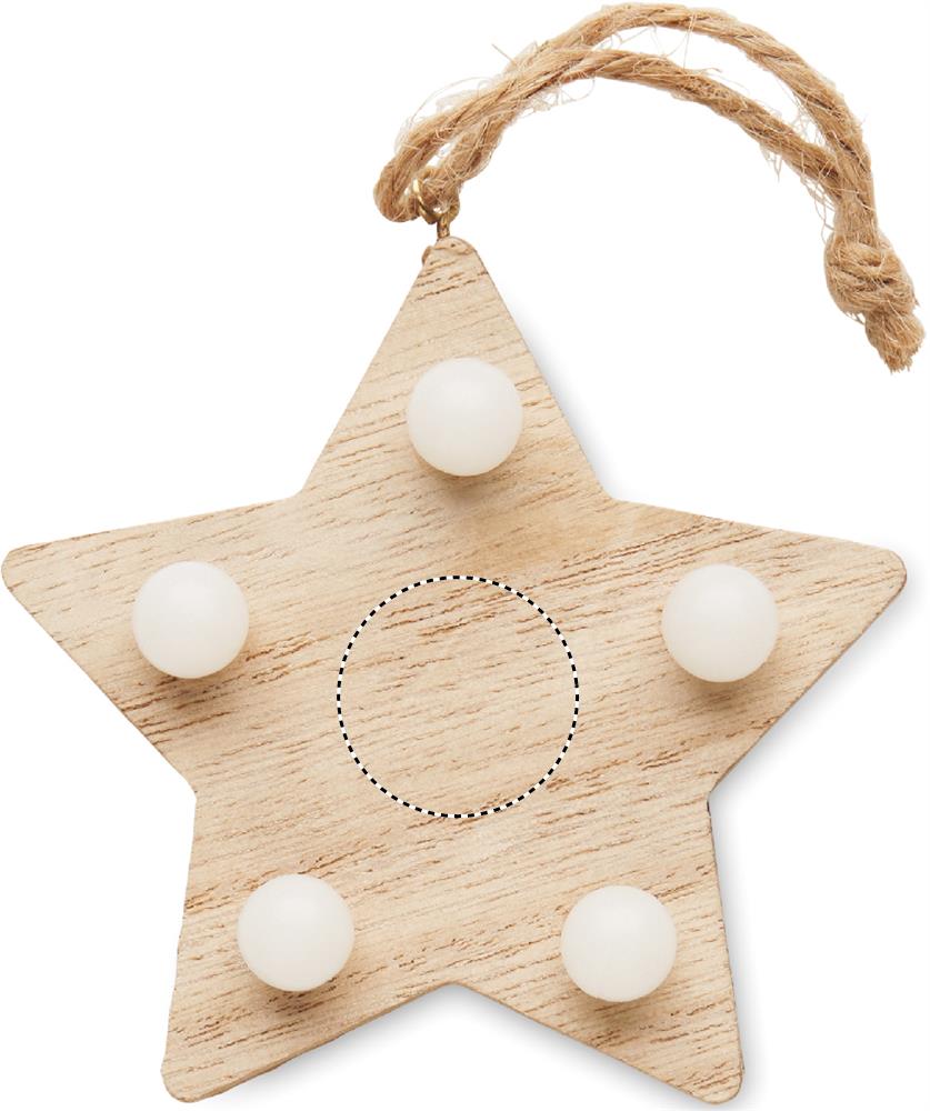 Wooden weed star with lights front 40