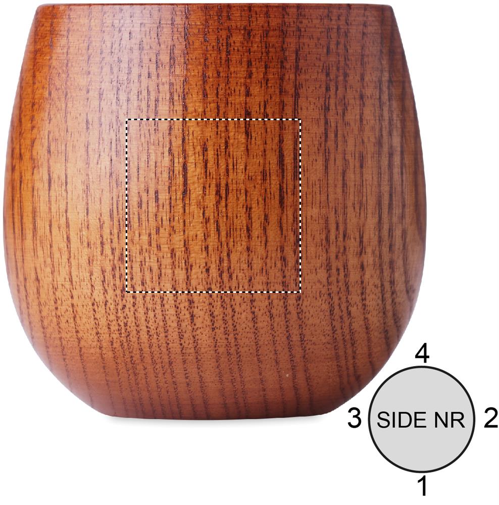 Oak wooden mug 250 ml side 1 40