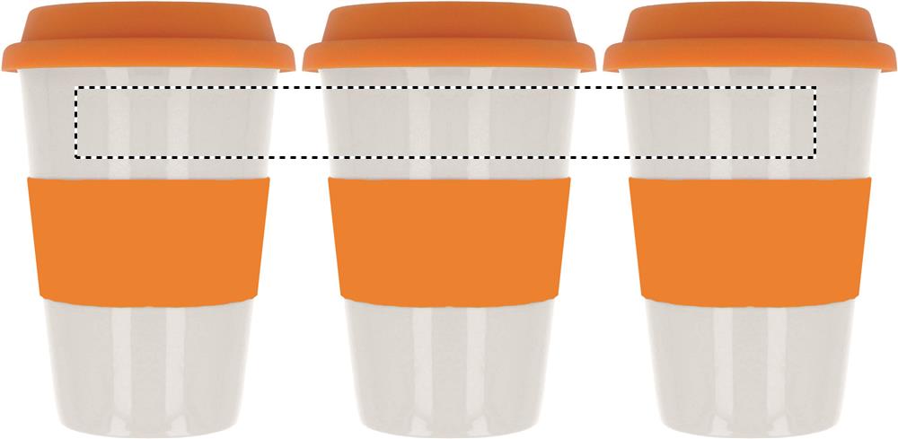 Ceramic mug w/ lid and sleeve front 10