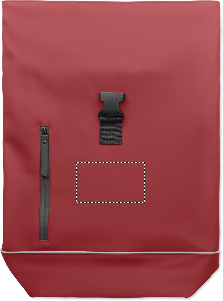 Zaino in PU rolltop per laptop front debossing 02