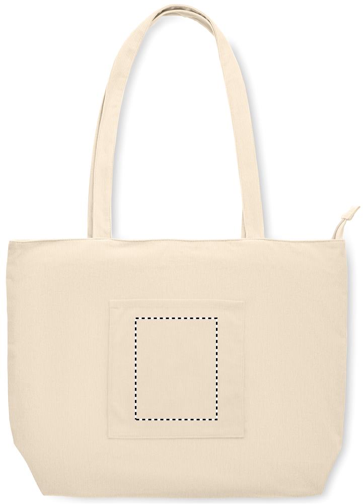 Shopper grande in velluto front pocket 13