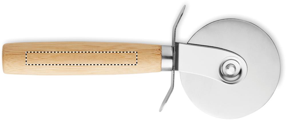Bamboo pizza board & cutter cutter side 2 40