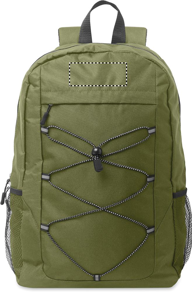 600D RPET polyester backpack front top 49