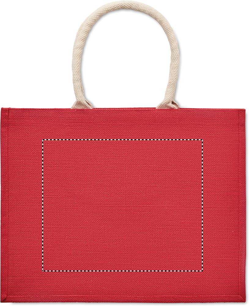 Borsa in iuta. Manici in cotone front embroidery 05