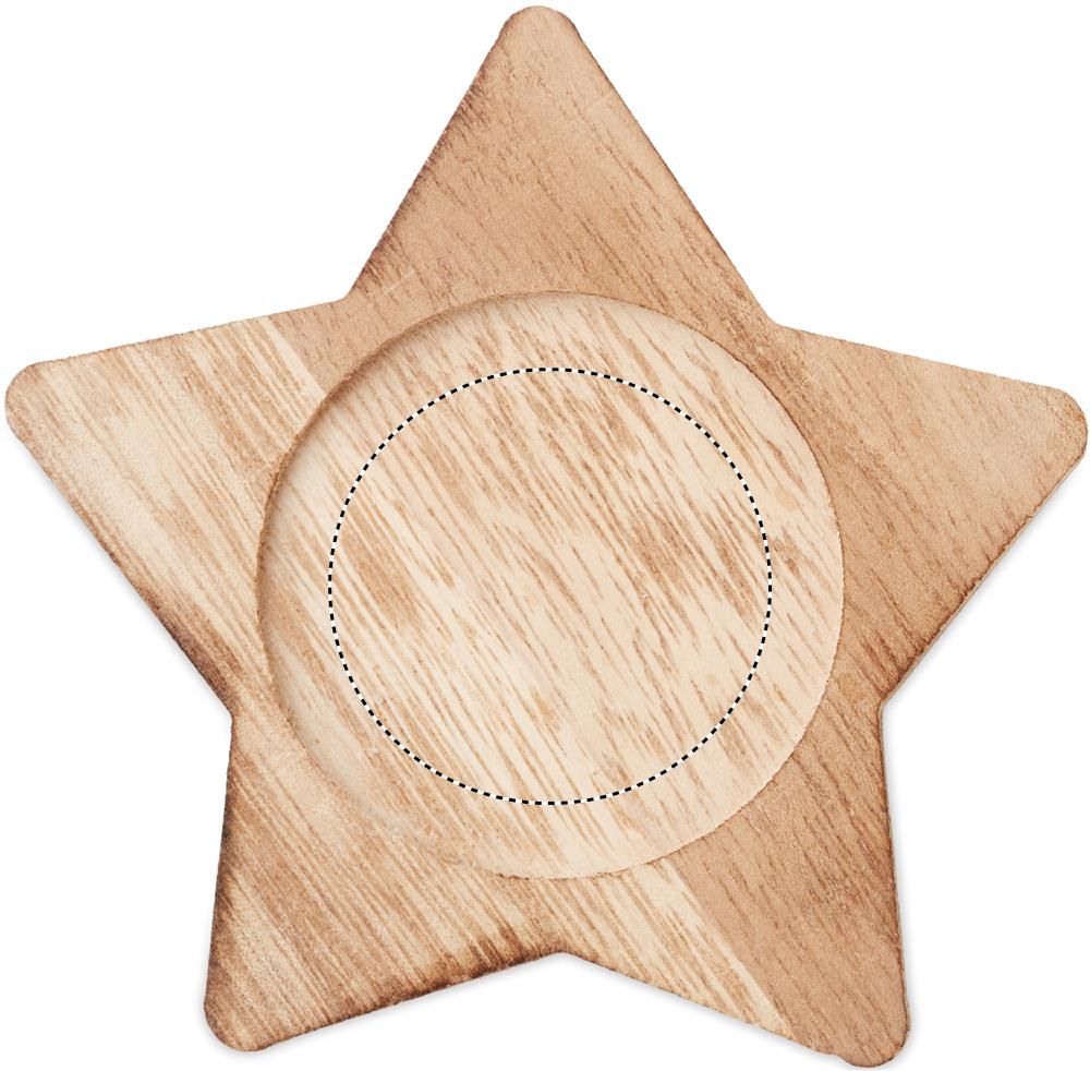 Candle on star wooden base plate 07