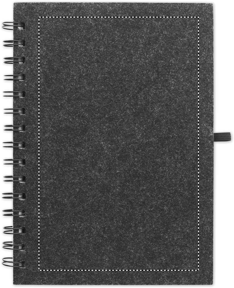 A5 RPET felt cover notebook front 15