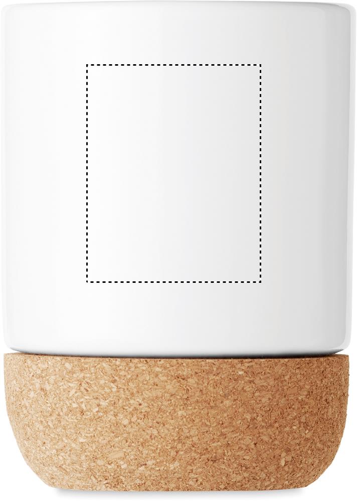 Sublimation mug with cork base opposite of handle 06