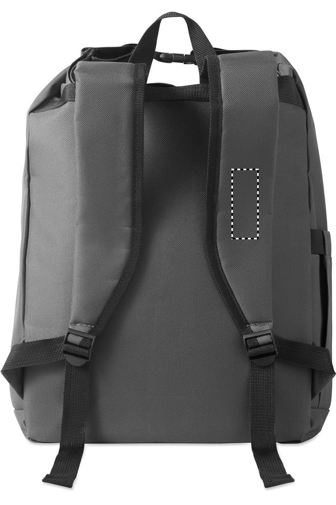 15'' roll top laptop backpack shoulder strap left 15