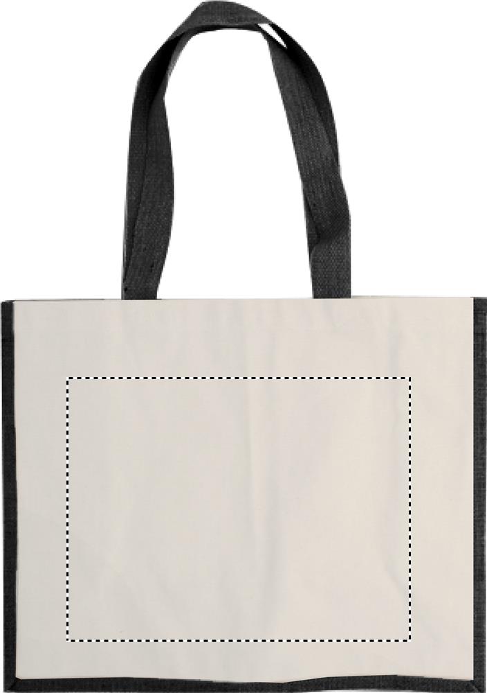 Jute and canvas shopping bag back 03