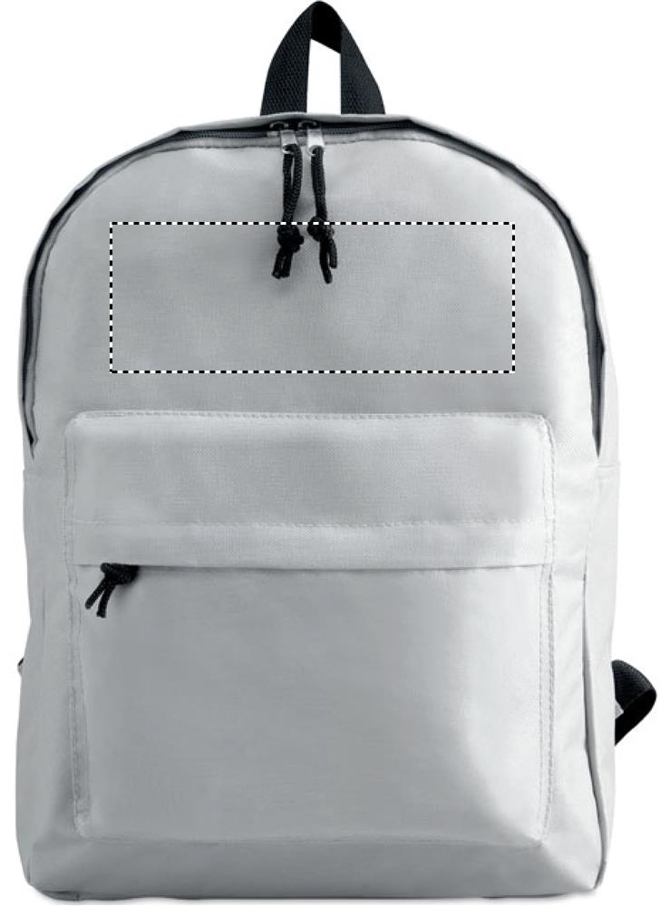 600D polyester backpack front above pocket 06