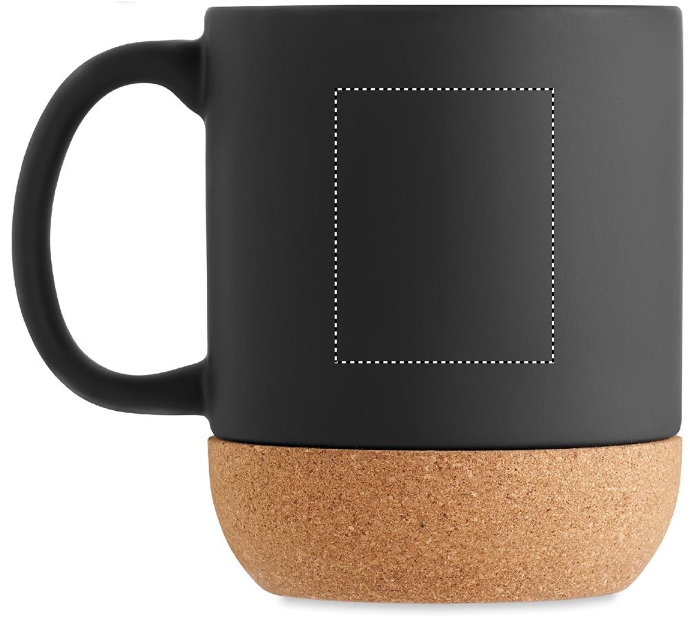 Matt ceramic cork mug 300 ml left handed 03
