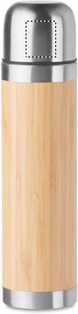Double wall bamboo cover flask lid front 40