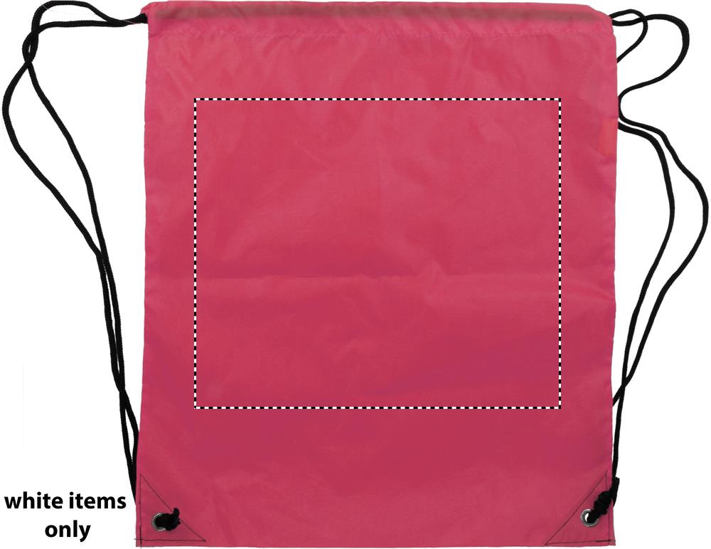 190T Polyester drawstring bag back on white 38