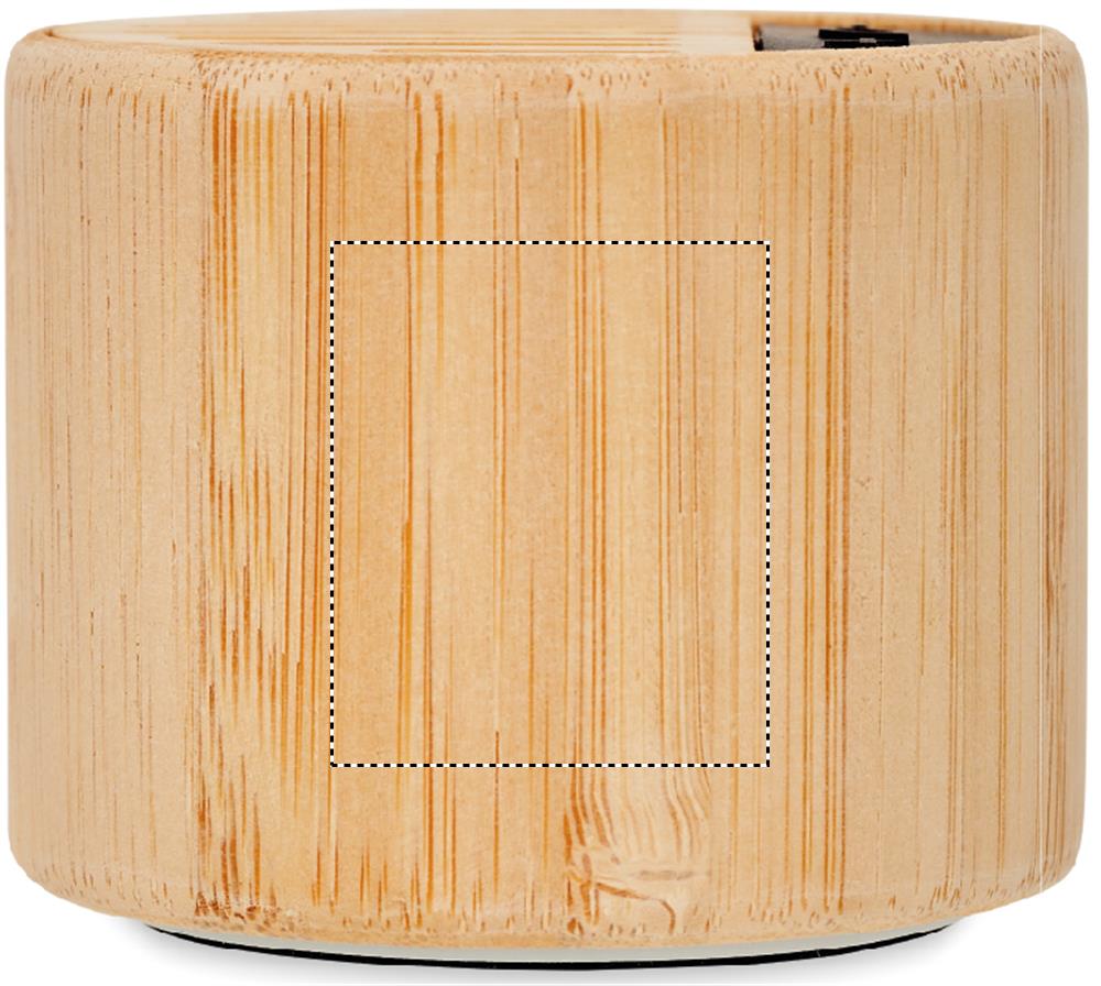 Round bamboo wireless speaker side 3 40