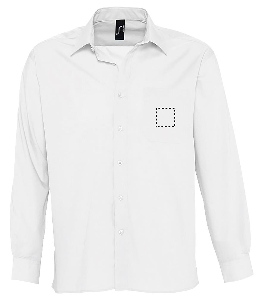 BALTIMORE POPLIN MEN SHIRT front pocket wh
