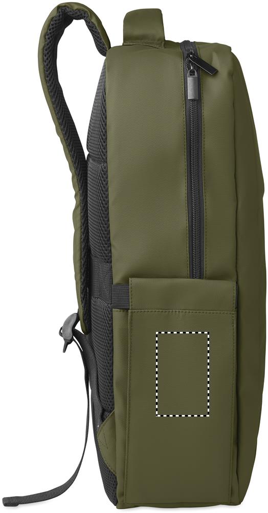 15" PU RPET laptop backpack left pocket 49