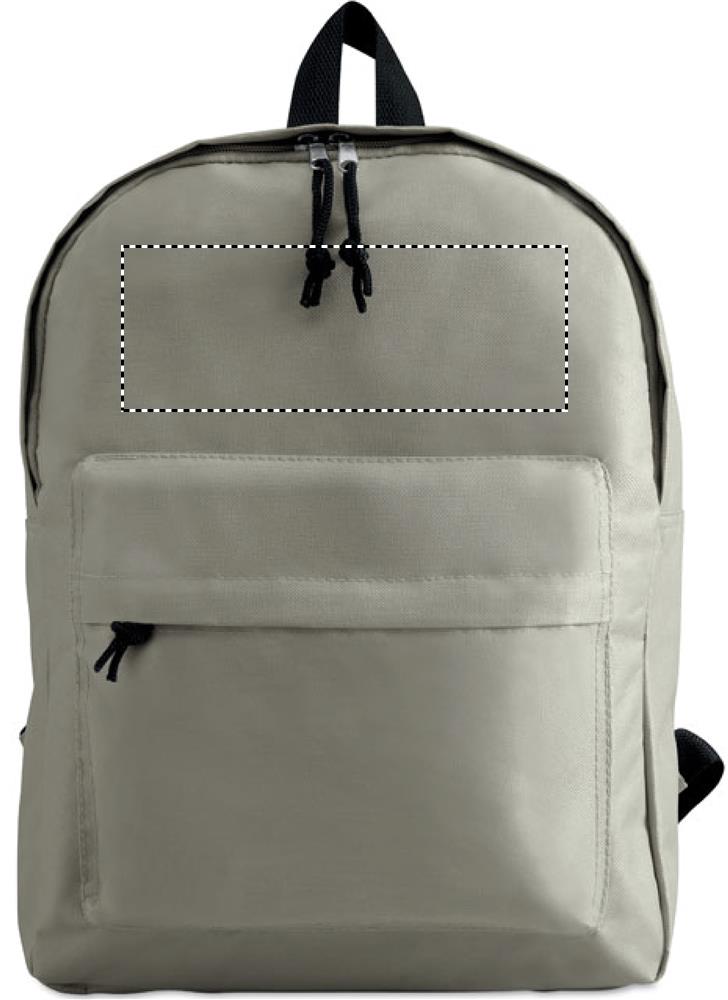 600D polyester backpack front above pocket 07