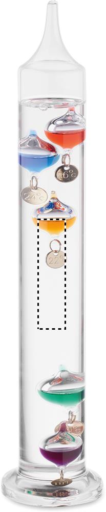 Galileo thermometer glass 28cm side 2 laser 22