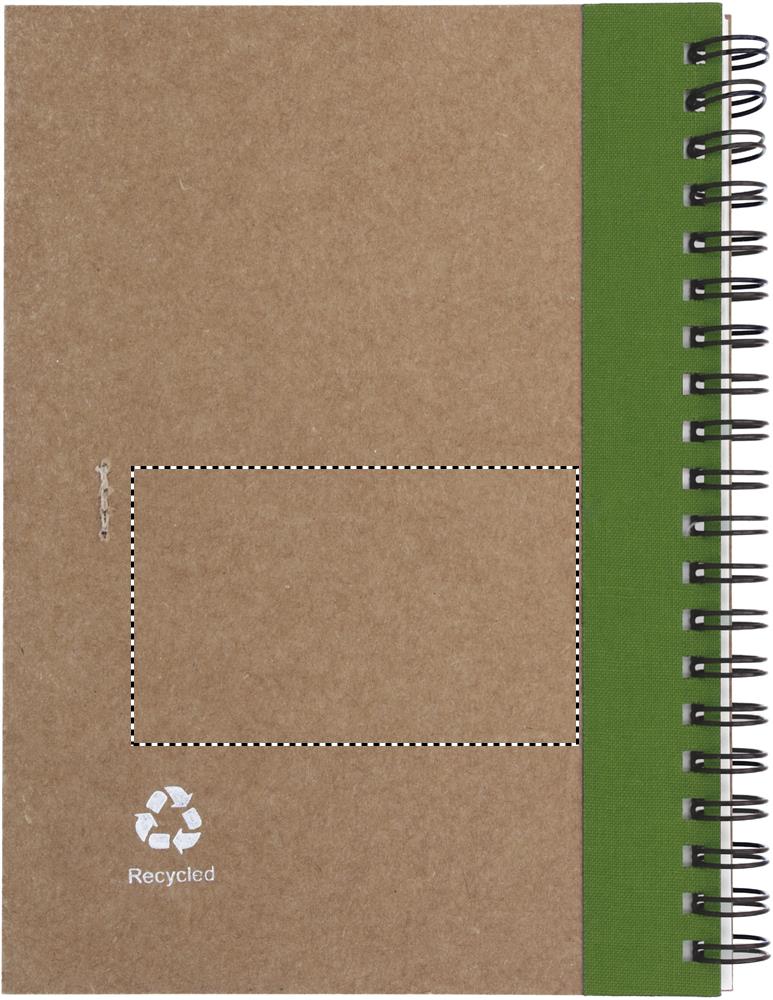 B6 recycled notebook with pen back 48